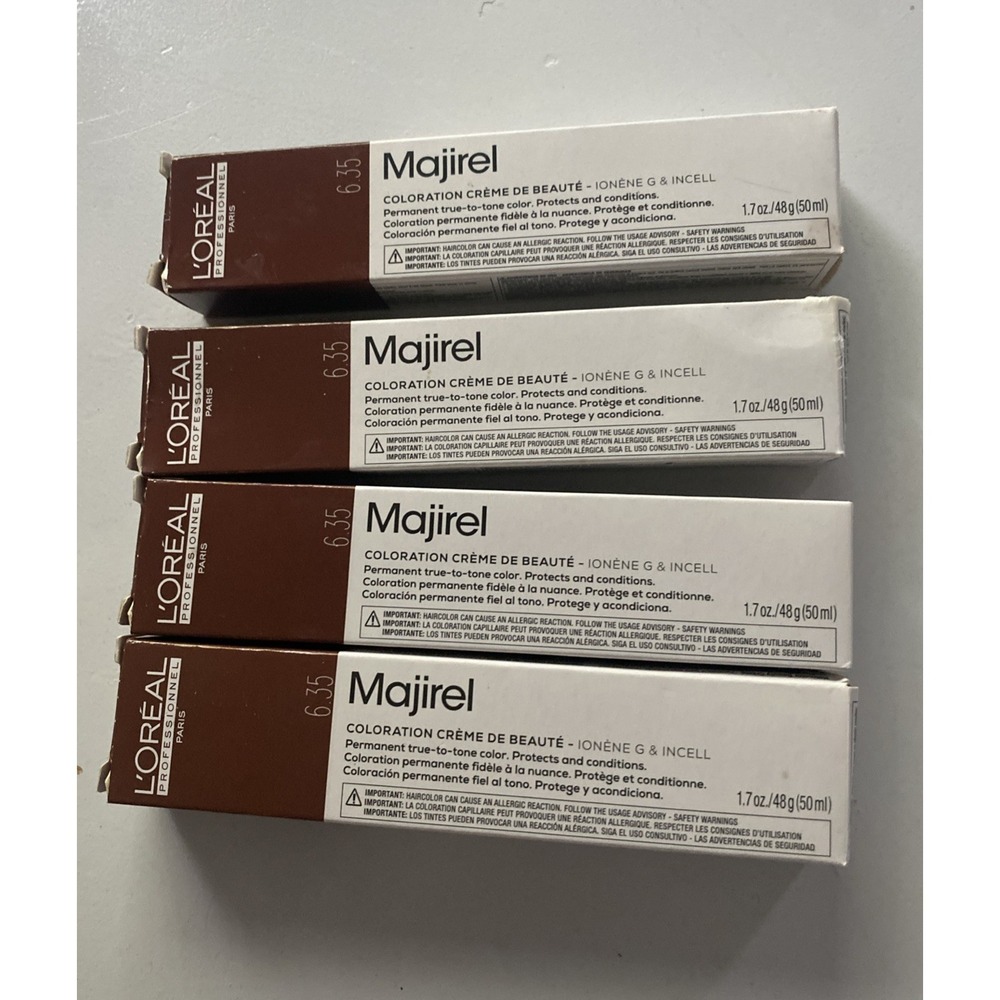 Lot 4 L'Oréal Majirel 6.35 Ionene G Incell Permanent Color Originally-6.35/6GR